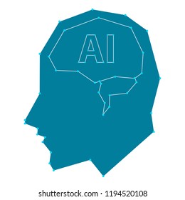 Abstract network ai brain. Vector illustration design