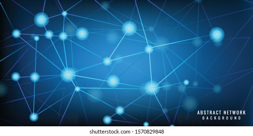 Abstract Network Background with dark blue color