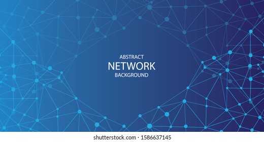 Abstract Network Background with dark blue color