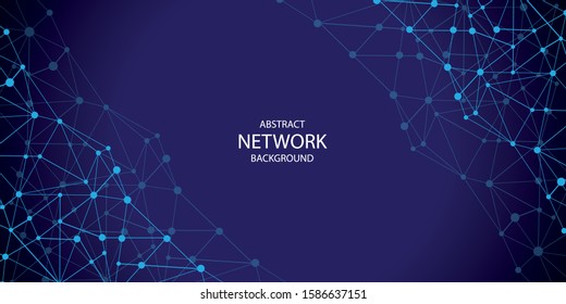 Abstract Network Background with dark blue color