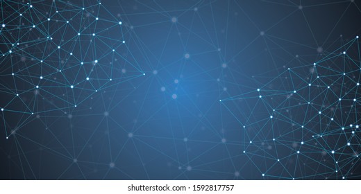 Abstract Network Background with dark blue color