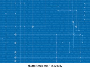 Abstract network background on a blue