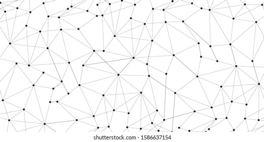 Abstract network background. Triangle geometric pattern, grey and white color