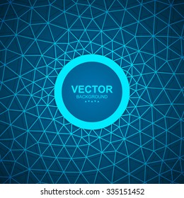 Abstract network banner triangular mesh background.