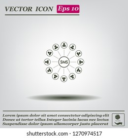 Abstract network with circles.