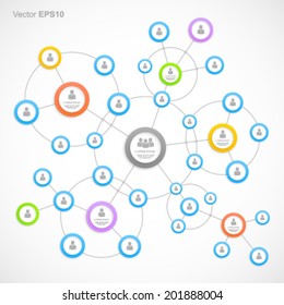 Abstract network with circles.