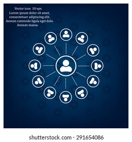 Abstract network with circles.