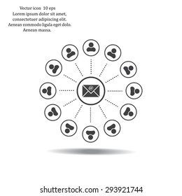 Abstract network with circles.