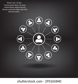 Abstract network with circles.