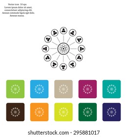 Abstract network with circles.