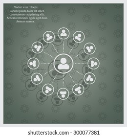 Abstract network with circles.