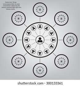 Abstract network with circles.