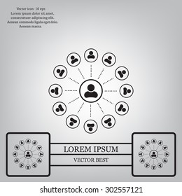 Abstract network with circles.