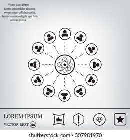 Abstract network with circles.