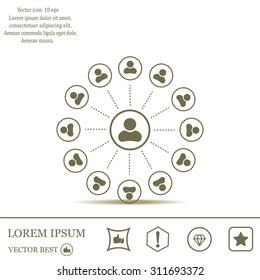 Abstract network with circles.
