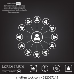Abstract network with circles.