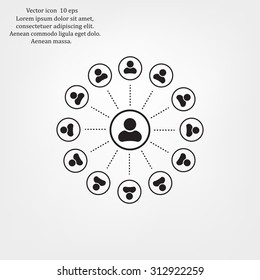 Abstract network with circles.