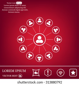 Abstract network with circles.