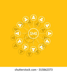 Abstract network with circles.