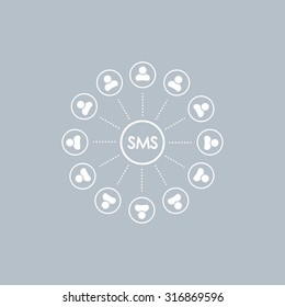 Abstract network with circles.