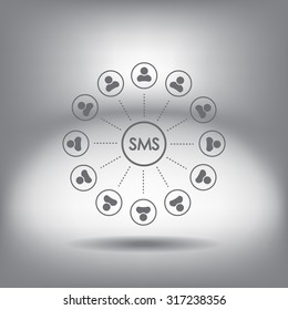 Abstract network with circles.