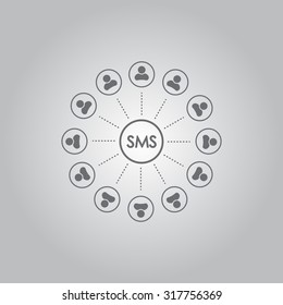 Abstract network with circles.