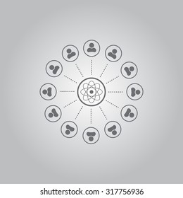 Abstract network with circles.