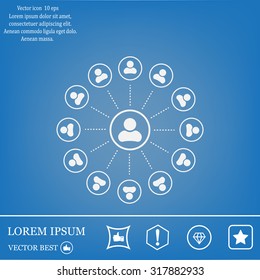 Abstract network with circles.