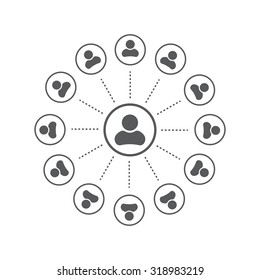Abstract network with circles.
