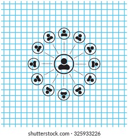 Abstract network with circles.