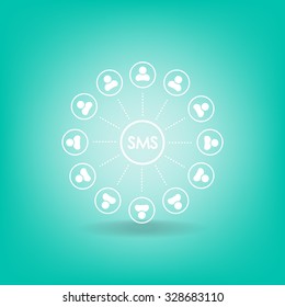 Abstract network with circles.