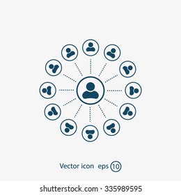 Abstract network with circles.