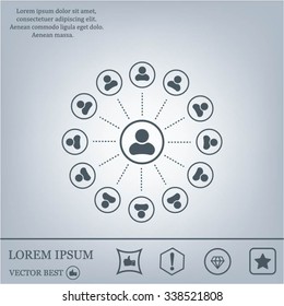 Abstract network with circles.