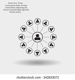 Abstract network with circles.