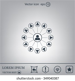 Abstract network with circles.