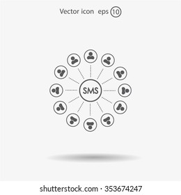Abstract network with circles.