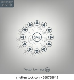 Abstract network with circles.