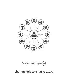 Abstract network with circles.