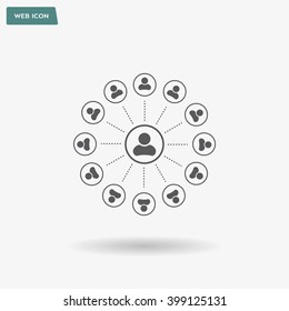 Abstract network with circles.