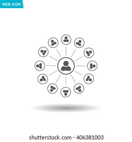 Abstract network with circles.