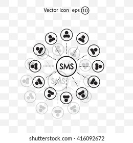 Abstract network with circles.
