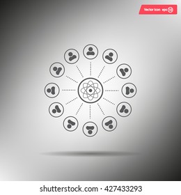 Abstract network with circles.