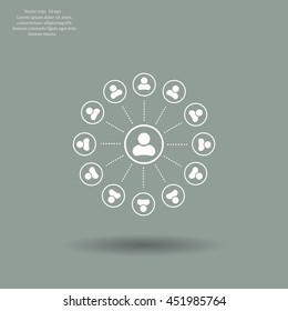 Abstract network with circles.