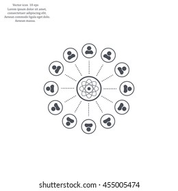 Abstract network with circles.
