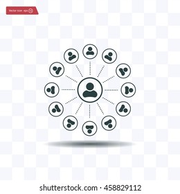 Abstract network with circles.