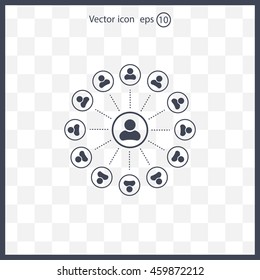 Abstract network with circles.