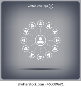 Abstract network with circles.