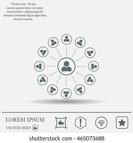 Abstract network with circles.