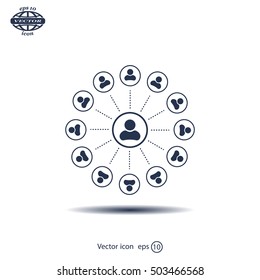 Abstract network with circles.