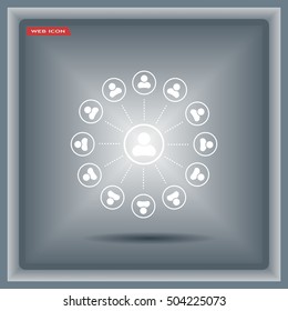 Abstract network with circles.